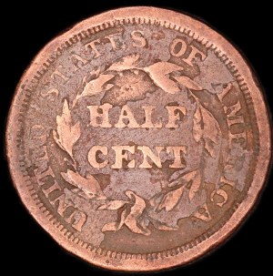 United States of America. 1850 1/2 Cent