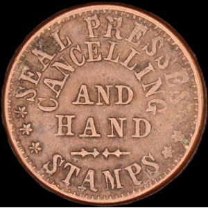 United States of America. 1863 Civil War Token Hand Stamps