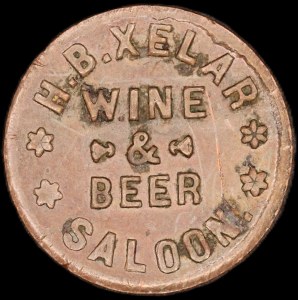 United States of America. 1863 Civil War Token HB Xelar Saloon