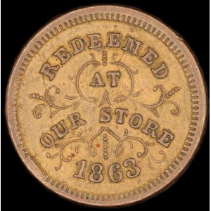 United States of America. 1863 Civil War Token Robinson & Ballou NY