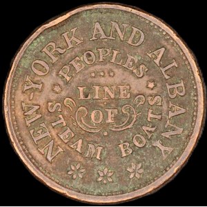 United States of America. 1863 Civil War Token Train Timetable