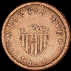 United States of America. 1863 Civil War Token Union Forever