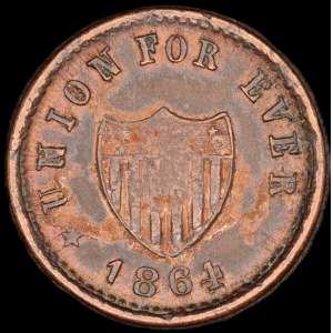United States of America. 1864 Civil War Token Union Forever