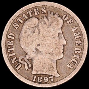 United States of America. 1897 10 Cents Barber Dime