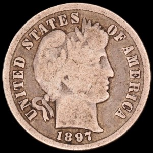 United States of America. 1897 10 Cents Barber Dime