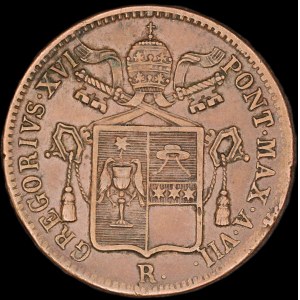 Vatican. 1837 Baiocco Gregory XVI