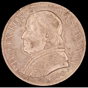 Vatican. 1867 1 Lira Pius IX
