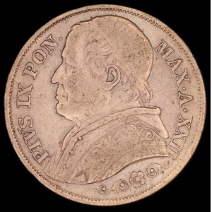 Vatican. 1867 2 Lire Pius IX