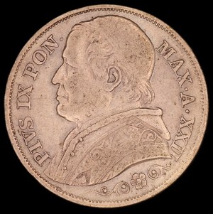 Vatican. 1867 2 Lire Pius IX