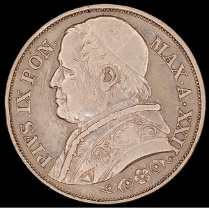 Vatican. 1867 2 Lire Pius IX