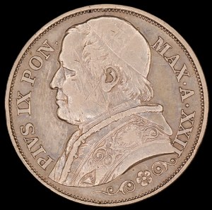 Vatican. 1867 2 Lire Pius IX