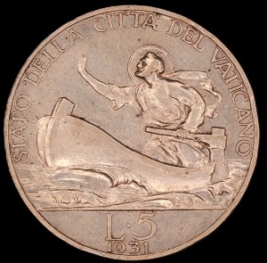 Vatican. 1931 5 Lire