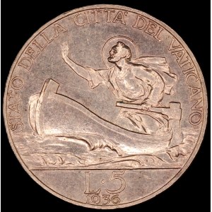 Vatican. 1936 5 Lire