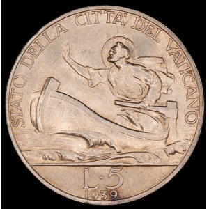Vatican. 1939 5 Lire
