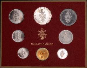 Vatican. 1976 Mint Set 8 Pieces Silver