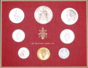 Vatican. 1977 Mint Set 8 Pieces Silver