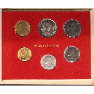 Vatican. 1980 Mint Set 6 Pieces Silver