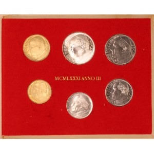 Vatican. 1981 Mint Set 6 Pieces Silver