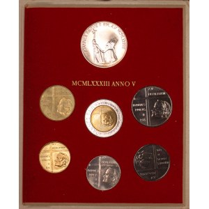 Vatican. 1983 Mint Set 7 Pieces Silver