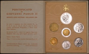 Vatican. 1985 Mint Set 7 Pieces Silver