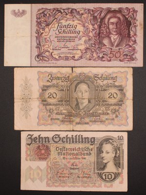 Austria. 1946-51 3pcs set