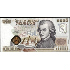 Austria. 1988 5000 Schilling Mozart Prefix AC Rare