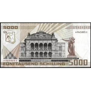 Austria. 1988 5000 Schilling Mozart Prefix AC Rare