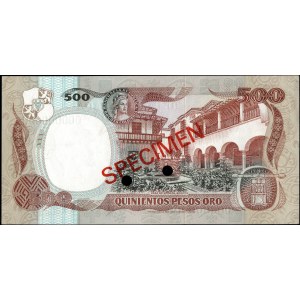 Colombia. 1981 500 Pesos Specimen 9 Digits