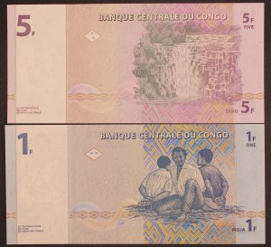 Congo, Democratic Republic. 1997 1 and 5 Francs