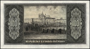 Czech Republic. 1945 100 Korun Specimen 3 Dots