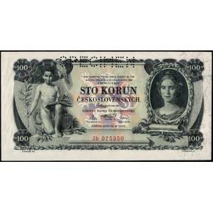 Czechoslovakia. 1931 100 Korun Prefix Jb Specimen
