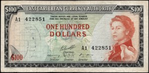 East Caribbean Currency. 1965 100 Dollars
