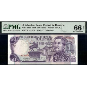 El Salvador. 1980 50 Colones Prefix YB