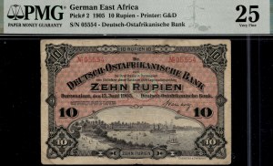 German East Africa. 1905 10 Rupien