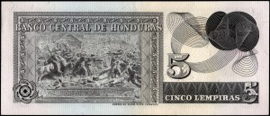 Honduras. 1976 5 Lempiras Prefix S
