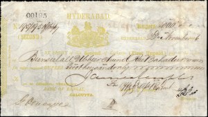 India. 1866 5000 Rupees