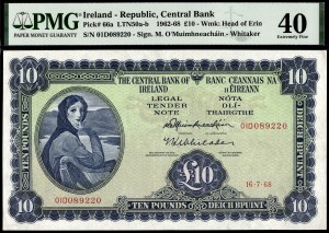 Irsko. 1968 10 liber Prefix 01D