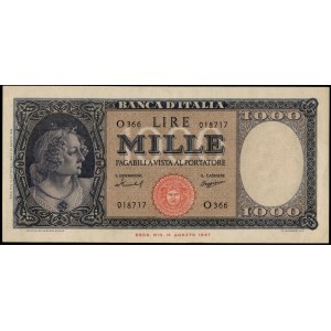 Italy. 1959 1000 Lire Prefix O366