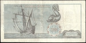 Italy. 1968 5000 Lire White Paper Carta Bianca