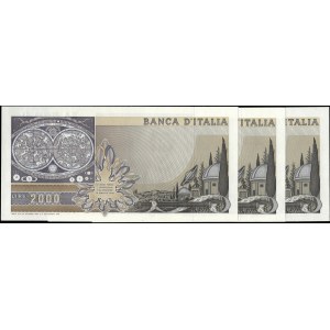 Italy. 1983 2000 Lire Replacement Prefix XA D Consecutive 3 Pieces