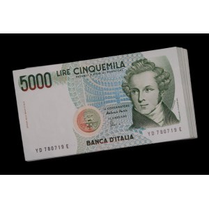 Italy. 1985 5000 Lire 100 Pieces
