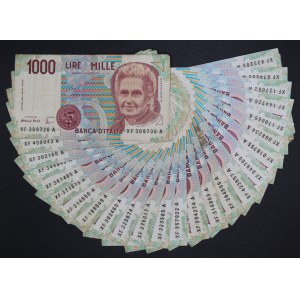 Italy. 1990 1000 Lire Replacement XF A 25 Pieces