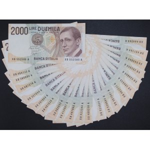 Italy. 1990 2000 Lire Lot of 22 Replacements