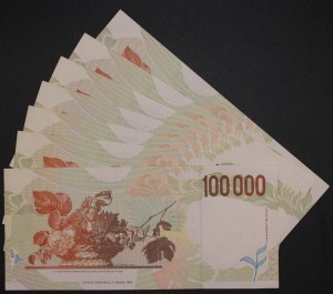 Italy. 1994 100000 Lire 7 Consecutive Pieces