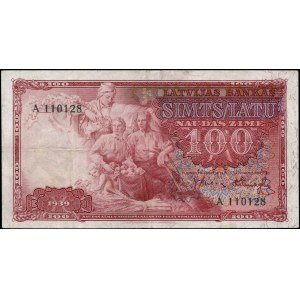 Latvia. 1939 100 Latu
