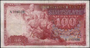 Latvia. 1939 100 Latu