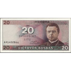 Lithuania. 1991 20 Litu