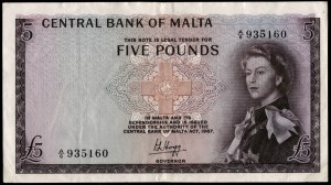 Malta. 1967 5 Pounds