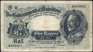 Mauritius. 1930 5 Rupees