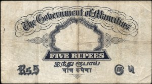 Mauritius. 1930 5 Rupees